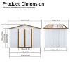 Janey Metal Outdoor Storage Box, Patio Storage Shed with 2 Lockable Doors and Foundation Base, Outdoor Furniture - Maison Boucle - 4 of 4