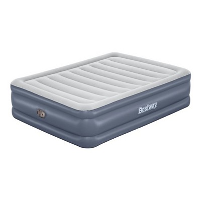Bestway Tritech 20 Inch Thick Durable Comfortable Air Mattress Portable Relaxing Blow Up Bed with Built-in AC Pump for 4 Minute Inflation, Queen