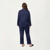 Anna-Kaci Lounge Women's PLus Size Satin Pajama Set with Long Sleeve Button Front Top and Relaxed Straight Leg Pants - 4 of 4
