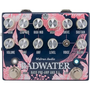 Walrus Audio Badwater Bass Pre-Amp D.I. Pedal Floral Series 2024 Blue - 1 of 4