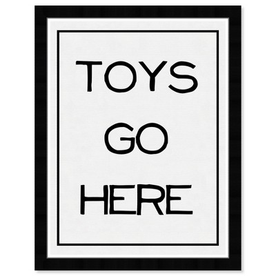 15" x 21" Toys Go Here Symbols and Objects Framed Art Print - Wynwood Studio: Modern Entertainment Decor