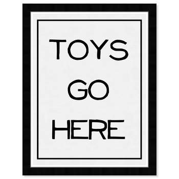 15" x 21" Toys Go Here Symbols and Objects Framed Art Print - Wynwood Studio