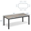 Homhougo 78.7"Farmhouse Dining Table for 6-8 People Rustic Industrial Kitchen Table with Sturdy Metal Frame & Chamfered Corners Gray - 2 of 4