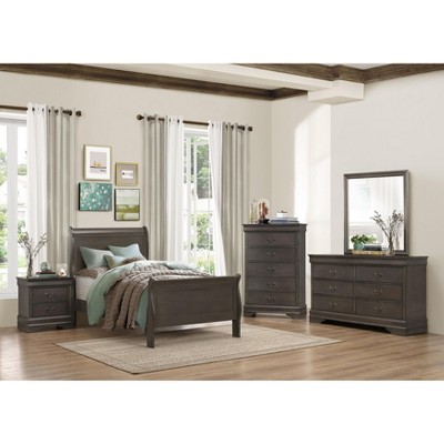 NicBex Traditional Wood Twin/Full/Queen Platform Bed Frame with Headboard and Footboard,Elegant Sleigh Design,Box Spring Needed,Easy Assembly