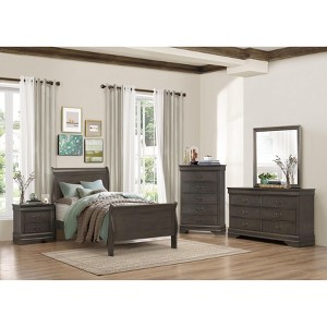 NicBex Traditional Wood Twin/Full/Queen Platform Bed Frame with Headboard and Footboard,Elegant Sleigh Design,Box Spring Needed,Easy Assembly - 1 of 4