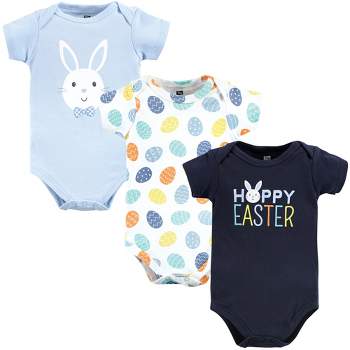 Hudson Baby Infant Boy Cotton Bodysuits, Hoppy Easter