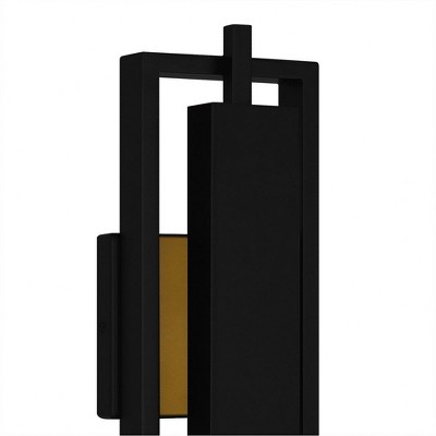 Matte Black Geometric LED Outdoor Wall Lantern