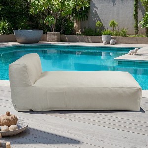 Evita Outdoor Bean Bed Chair, Foam Filled Sun Lounge Chair, Cover Removeable, Washable and Waterproof for Pool-70.86*35.04*14 Inch - 1 of 4