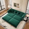 KWPZQEB Chesterfield Sofa Bed, 3-in-1Convertible Sofa, 89" Pull Out Sofa Bed with Movable Ottoman, Velvet 3-Seater Sofa for Living Room - 2 of 4