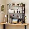 Tangkula 2-Tier Countertop Desktop Bookshelf w/ Metal Pegboard 2 Anti-tipping Devices - 3 of 4