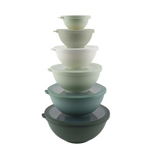 COOK WITH COLOR Mixing Bowls with Lids 12 Piece Set SAGE - 1 of 3
