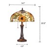 Chloe Lighting Sarai Floral 2 Light Tiffany-Style Dark Bronze Table Lamp 16" Wide - 3 of 4