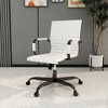 LeisureMod Harris Faux Leather Adjustable Swivel Office Conference Chair in Black Iron Frame - 2 of 4