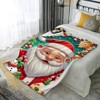 1-Pack Santa Claus Christmas Blanket - Soft Flannel All-Season Cozy Throw with Santa, Reindeer, Snowman & Candy Canes. - 2 of 4