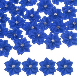 Unique Bargains Artificial Satin Durable Flexible Decorative Mini Ribbon Flowers with Rhinestones 1.2 Inch 100 Pcs - 1 of 4