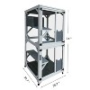 30.7" Catio Outdoor Cat House, Wooden Enclosure Cat Cage On Wheels W/1 Napping House, 2 Jumping Platforms, Sliding Doors, Weatherproof Asphalt Roof - 3 of 4