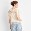 Women's Short Sleeve V-Neck Lace Blouse - Future Collective Cream - 2 of 3