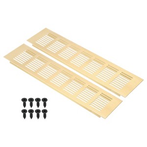 Unique Bargains Aluminum Rectangle with Mounting Screw Cabinet Air Vent Cover 2 Pcs - 1 of 4