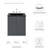 Modway Vitality 24" Wall-Mount Bathroom Vanity – Compact Floating Storage Cabinet with Soft-Close Doors (Sink Not Included) - 2 of 4