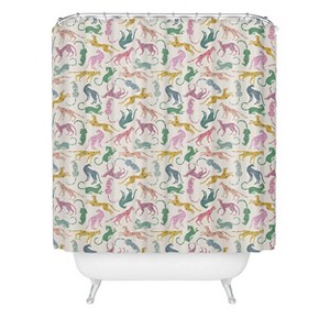 Megan Galante Leopard Rainbows Shower Curtain - Deny Designs: Abstract Pattern, Microfiber, Machine Washable - 1 of 2