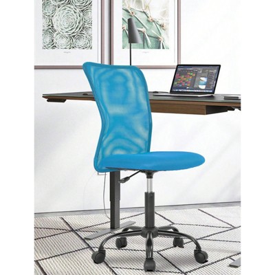 RISOKEYS Armless Office Chair Desk Chair - Modern Ergonomic Design, Adjustable Height & Roller Wheels, Back Support for Home Office, Study Room