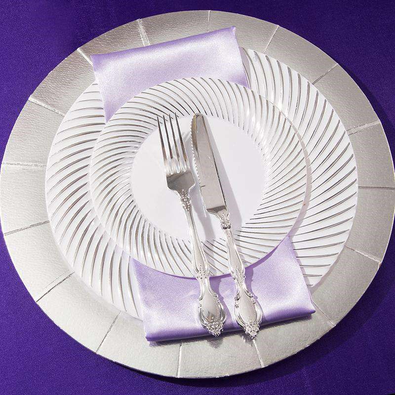 Smarty Had A Party 13" Silver Round Disposable Paper Charger Plates (120 Plates), 4 of 5