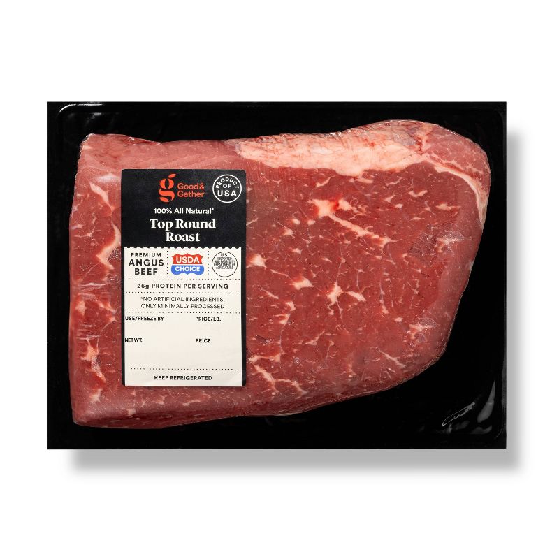 USDA Choice Angus Beef Top Round Roast - 1.26-4.06 lbs - price per lb - Good &#38; Gather&#8482;, 1 of 4