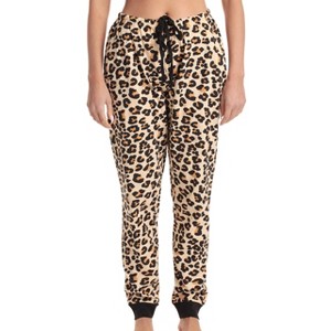 Just Love Womens Buffalo Plaid Knit Jersey Pajama Pants - Buffalo Check Jogger PJ Bottom - 1 of 3