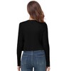 Womens Tie Front Cardigan Sweater Long Sleeve Crop Open Front Cardigan Ribbed Knit Crop Sweater Shrug,Black - XL - 2 of 4