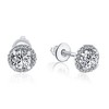 Pompeii3 3/4 Ct Halo Diamond Studs 10K White Gold - 2 of 4