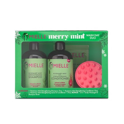 Mielle Organics Rosemary Mint & Merry Mint Shampoo & Conditioner Holiday Wash Day Duo Gift Set - 25.75 fl oz/3ct