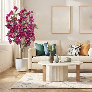 3.9FT Artificial Bougainvillea Tree, Faux Flower Tree with Lifelike Leaves, Faux Blooming Tree in Pot, Realistic Fake Bougainvillea Tree for Home - 1 of 4