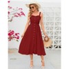 YesFashion Women's Casual Summer Dress Spaghetti Strap Button Down Sleeveless Dress A-Line Beach Swing Midi Sundress - 3 of 4