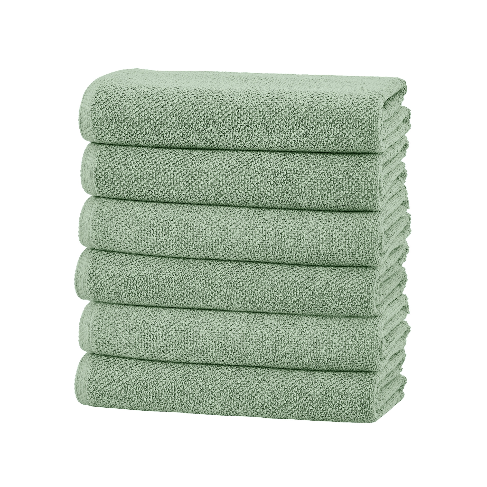 Cotton Quick Dry Loop Textured Bath Towel - Great Bay Home (Mineral Blue, Hand Towel - Set of 6)