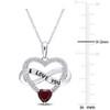 EVERLY JEWELRY | Sterling Silver 2 1/2 CT TGW Red and White Cubic Zirconia Infinity Heart Pendant with Chain, 18 inc - 2 of 4