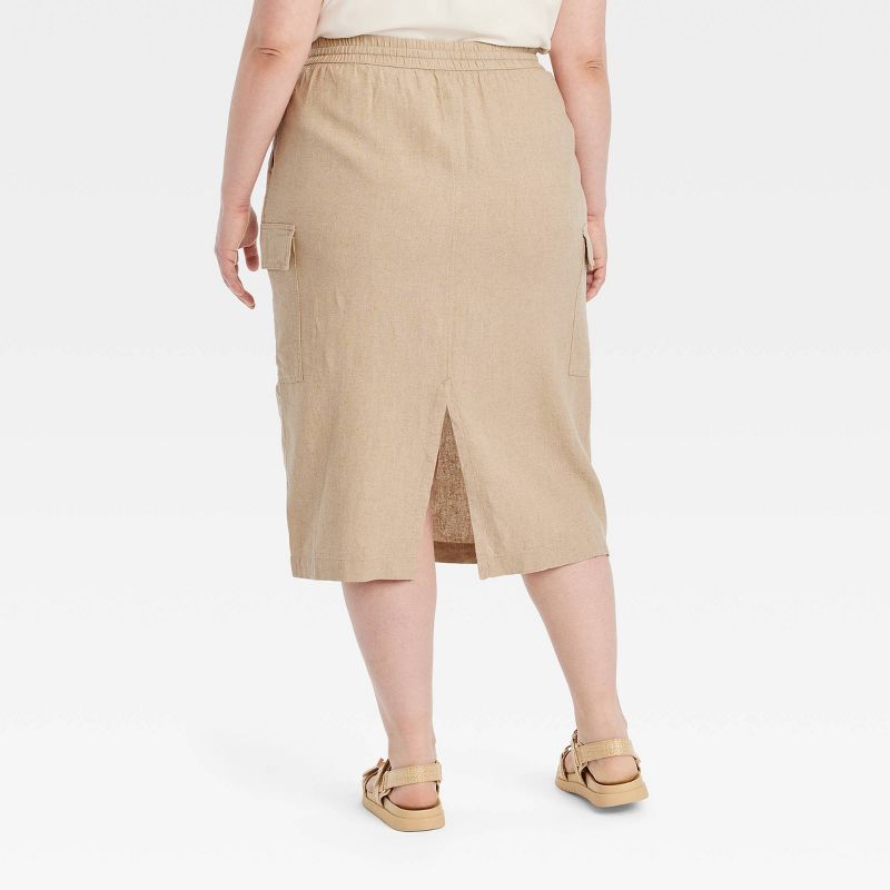 Women's Linen Midi Skirt - A New Day™, 3 of 10