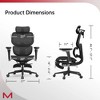 DSVIMOY Task and Office Chair High Back Ergonomic Chair with Self Adaptive Lumbar Support for Office, Black, 31.69"*22.63"*17.52" - 3 of 4