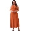 Agnes Orinda Women's Plus Size Knit Crewneck Sleeveless Casual Midi Sweater Dresses - 3 of 4