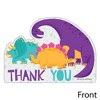 Big Dot of Happiness Roar Dinosaur Girl - Shaped Thank You Cards - Dino Mite Baby Shower or Birthday Party Thank You Cards with Envelopes - Set of 12 - 3 of 4