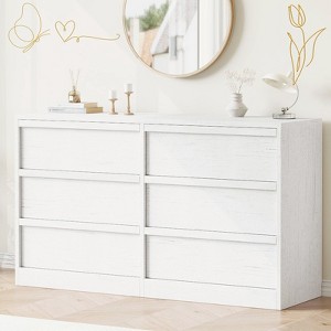 Jojoka Wide Drawer Dresser Organizer for Bedroom, Modern Wooden Chest of Drawers with Large Storage for Entryway Nursery - 1 of 4