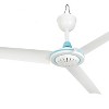 Portable Ceiling Fan,Small 6 Blade Hanging Fan,Silent Hanging Tent Fan,Summer Cool Fan for Camping Bed Dormitory Home Room - 2 of 4