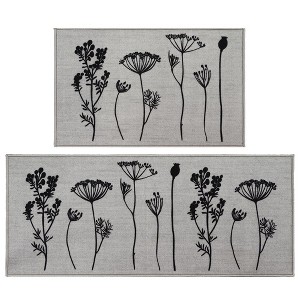 Evideco French Home Goods Wildflowers Print Wool-Effect Kitchen Mats Available in Two Sizes - 1 of 4