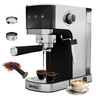 WHALL Touchscreen Espresso Machine 20 Bar，Espresso Coffee Maker with Milk Frother Steam Wand, Stainless Steel Coffee Machine with Removable Water Tank