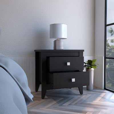 NicBex Nightstand with 2 Drawers,Different Sizes Bedside Table with Sturdy Wooden Frame,Modern Side Table for Bedroom,Living Room