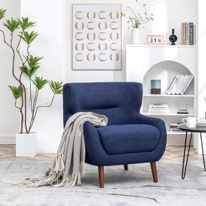 DYHOME Tufted Accent Chair, Wingback Upholstered Armchair for Living Room, Bedroom - 1 of 4