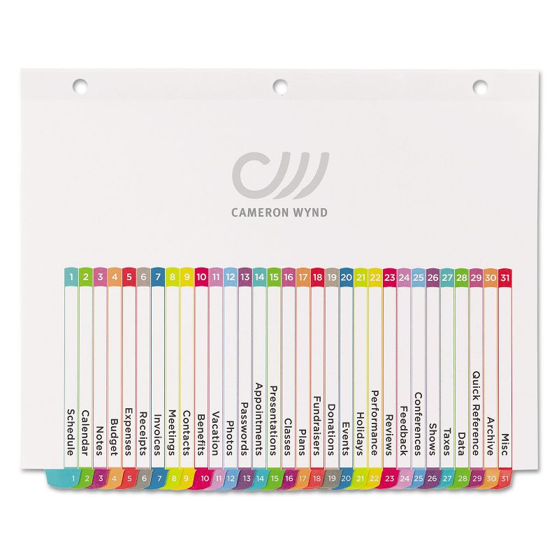 Avery Ready Index Table of Contents Dividers Multicolor Tabs 1-31 Letter 11846, 4 of 10