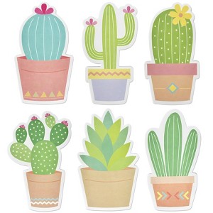 Wrapables Cute Cactus Succulents Sticky Notes, Adhesive Memo Notepads for Home, Office, Work (Set of 6) - 1 of 4