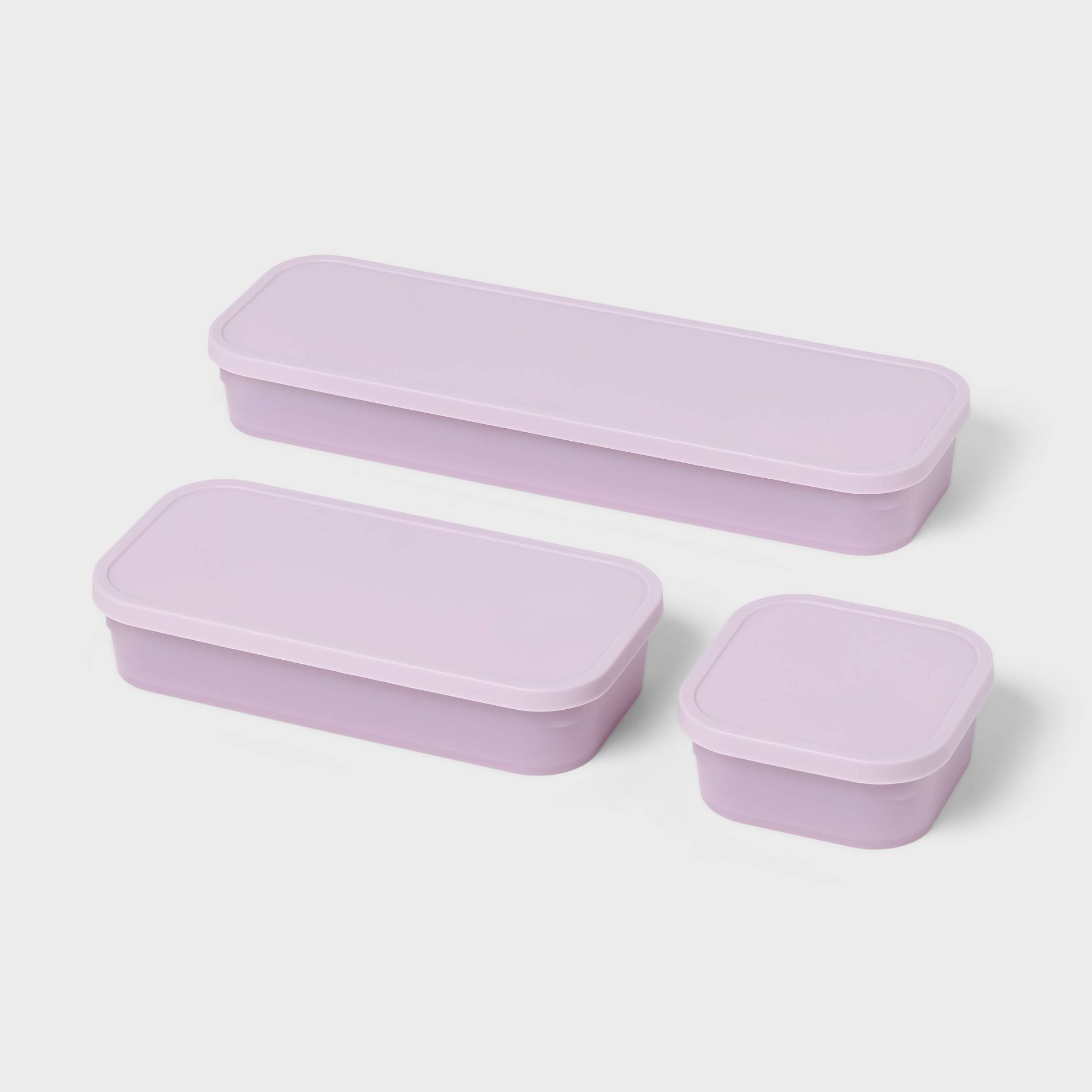 3pk Click in Place Shallow Insert Storage Containers 46oz/30oz/13oz Lavender - Brightroom™