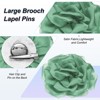 Unique Bargains Handmade Dainty Satin Fabric Big Peony Rose Flower Brooches Hair Clips 1 Pc - 2 of 4
