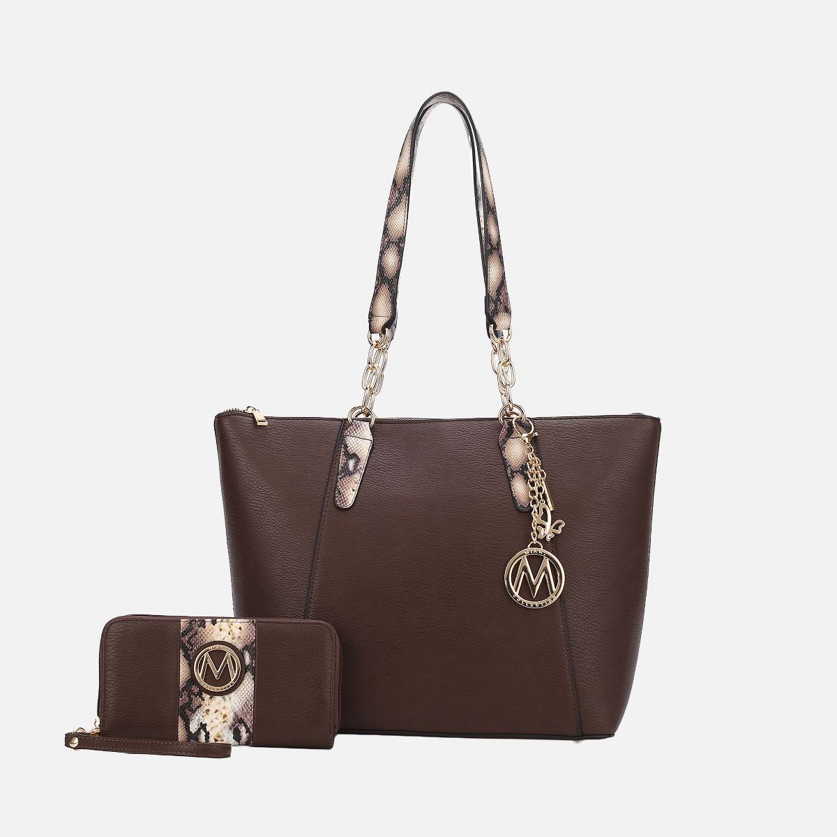 Vegan Leather Tote Bag with Matching Wristlet Wallet, Ximena | MKF Collection by Mia K - thumbnail 5